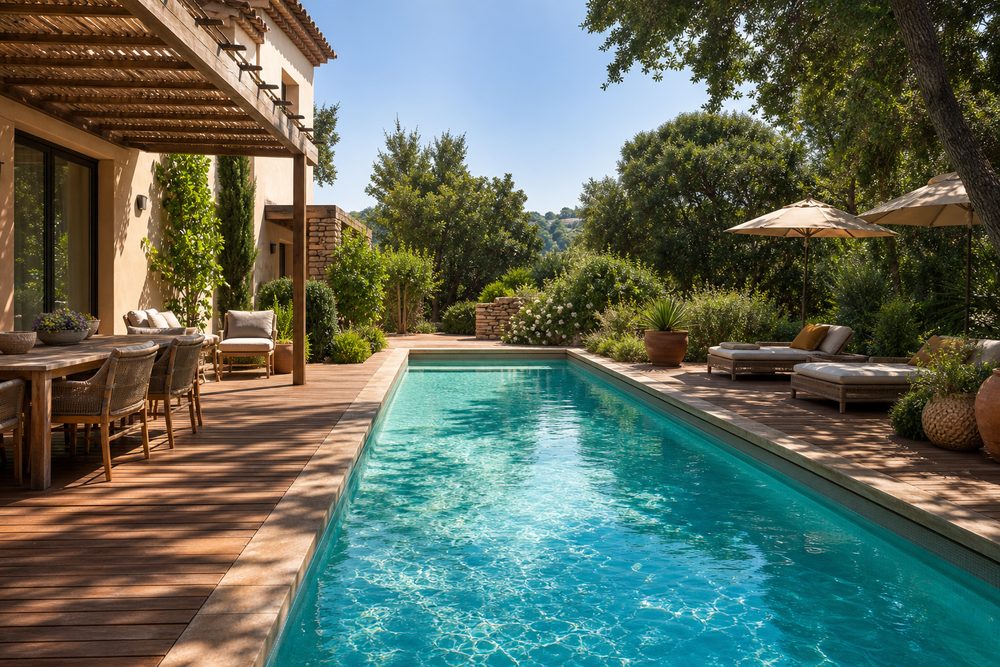 Piscine et terrasse aménagées à Agde